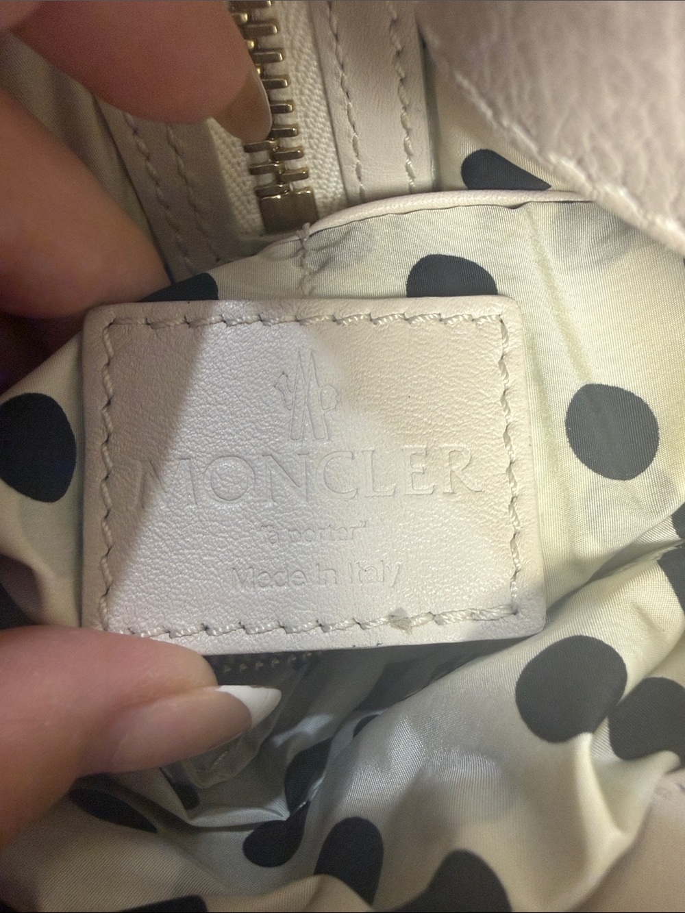 Moncler Amandine Borsa White Leather Puffer Satchel - Picture 15 of 15